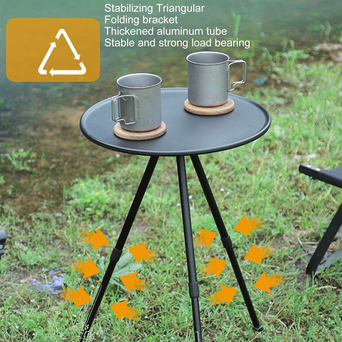 Mesa De Camping Plegable Redonda Para Picnic En La Playa