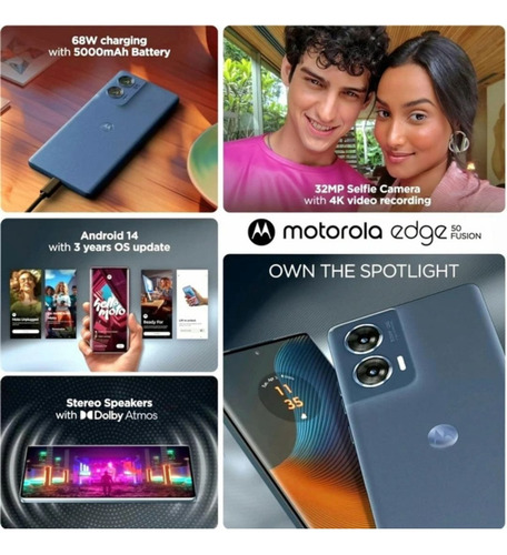 Motorola Edge 50 Fusión 5g 12ram 512gb 108mp Gamer Ip68 Dual Forest Blue