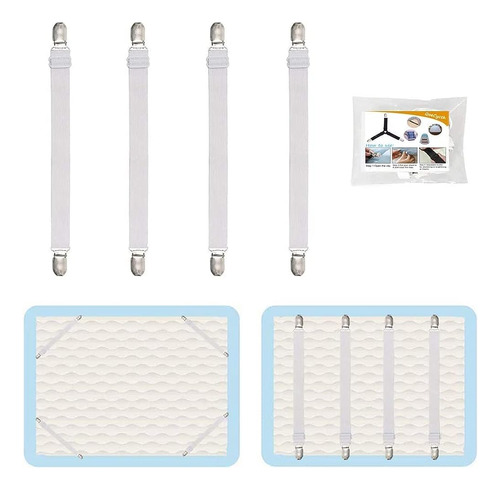 4pcs Ajustable Sábanas De Cama Correas Clips, Elástico Colch