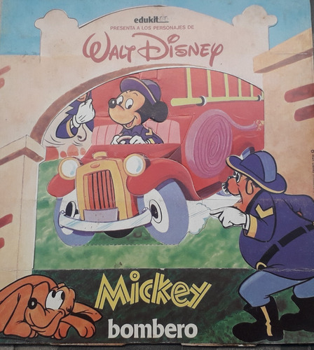 Libro Antiguo Edukit ** Mickey Bombero** Walt Disney 1984