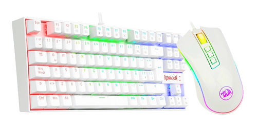 Kit Combo Redragon Gamer Blanco Kumara Y Cobra White Rgb