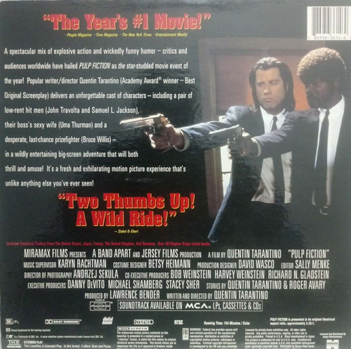 Laserdisc(2) - Pulp Fiction Quentin Tarantino, J. Travolta