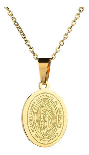 Collar Virgen Guadalupe Enchape De Oro 18 K  