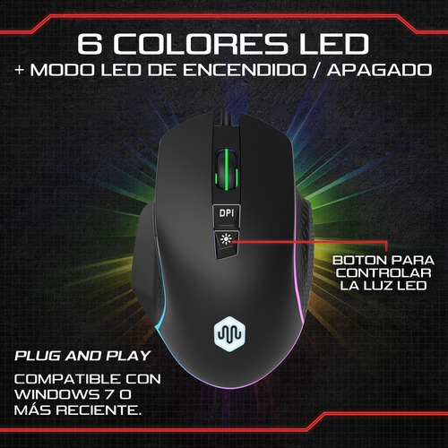 Imagen 5 de 8 de Mouse De Juego Gamer Melon Tifon M100 6400 Dpi Rgb