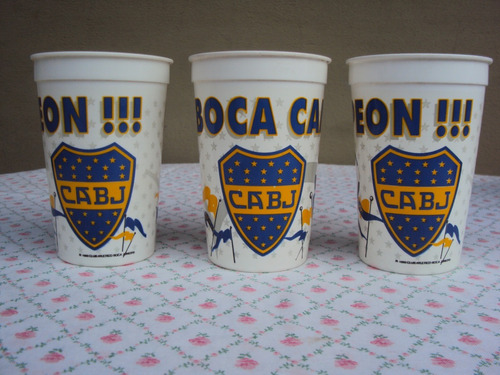 3 Vasos De Coleccion Boca Junior - Material Plastico