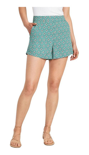 Shorts Mujer Old Navy Playa Soft Spun Tiro Alto Verde