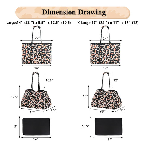 Bolsa De Playa Multiusos Comoda Con Diseño Leopardo