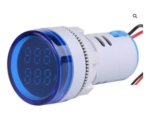 Volti-amperimetro Digital Azul Led, 22mm, 0-100a, 50-500 Vac