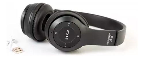 Auricular Bluetooth Vincha Recargable Inalambrico P47 Color Negro