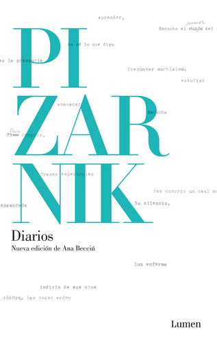 DIARIOS DE PIZARNIK, de ALEJANDRA PIZARNIK., vol. 1. Editorial Lumen, tapa blanda, edición 3 en español, 2022