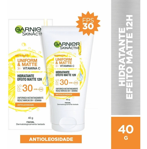 Hidratante Facial Efeito Matte Fps 30 Vitamina C Garnier 40g