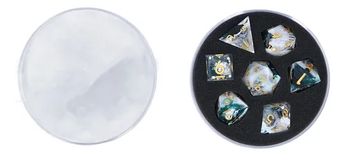 Set De Dados D&D De Resina Con Planetas – 7 Piezas Poliédricas Para Juegos De Rol