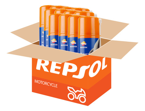 Lubrificante Corrente Transmissão Moto Spray Repsol Kit C/12