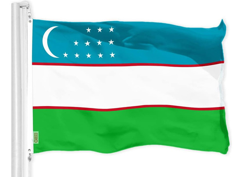 G128 Uzbekistán Bandera Uzbekistán | 3x5 Pies | Liteweave P