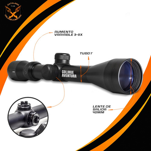 Mira Para Aire Comprimido Retículo Mil Dot 3-9x40