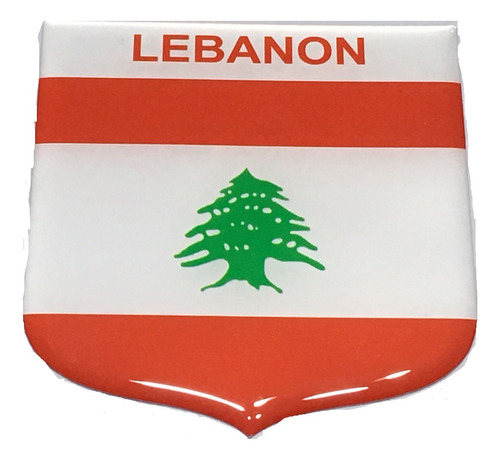Adesivo Resinado Em Escudo Da Bandeira Do Líbano