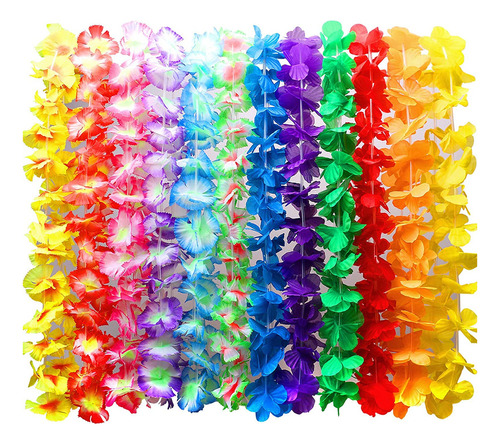 36 Cuentas De Collar De Leis Hawaianos Luau Hawaii Silk Flow