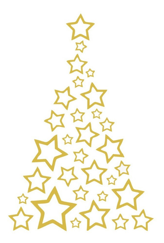 Vinilo Decorativo Navidad Árbol Estrellas Vidriera Pared