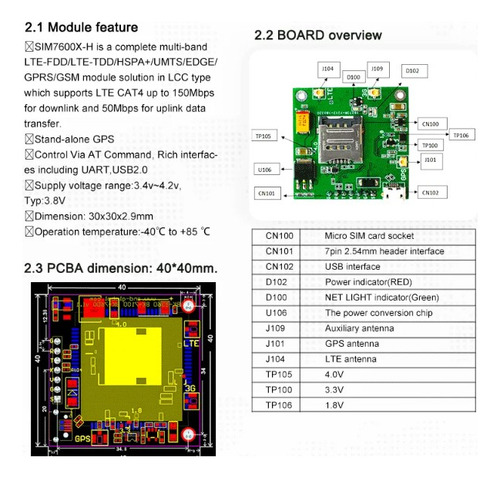 Modulo 4g Modem Gsm Gps Sim7600 Registrado Chile