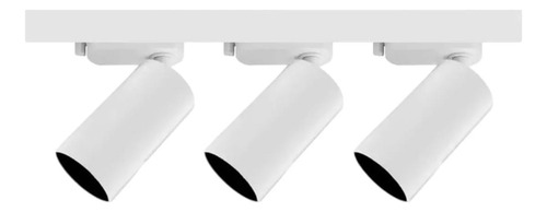 3 Focos Portagu10 Blanco Luz Cálida+ Riel Monofásico De 50cm