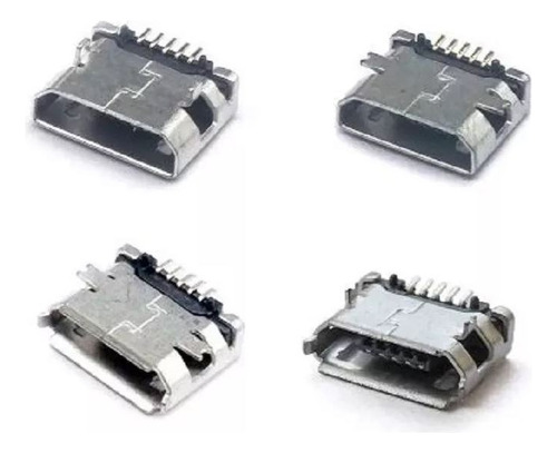 4 Conectores Micro-b Smd Micro Usb Hembra De Datos 5 Pines