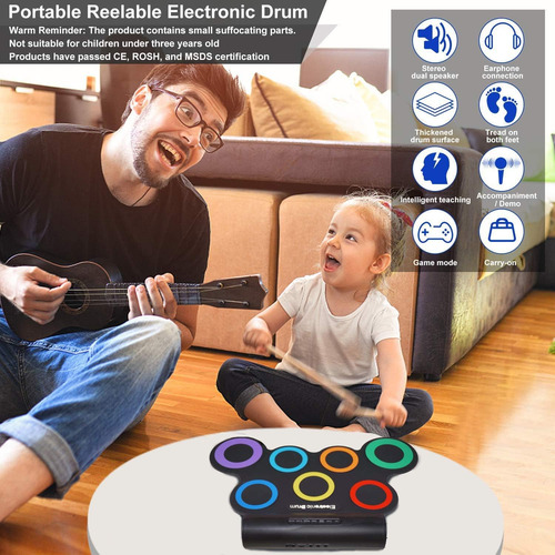 Juego De Batería Electrónica, 7 Almohadillas De Batería De P