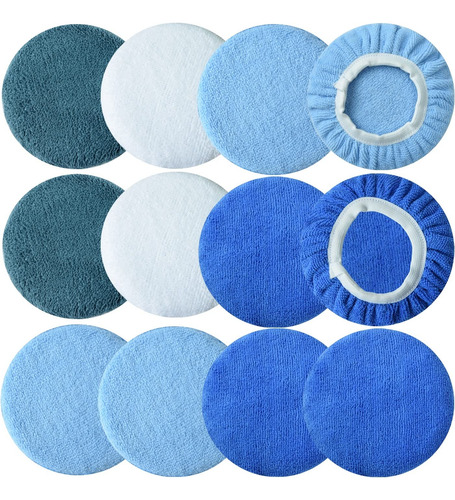 Kit De Bonetes De Pulido 12 Capos Para Pulidor Orbital 10 Pu Color