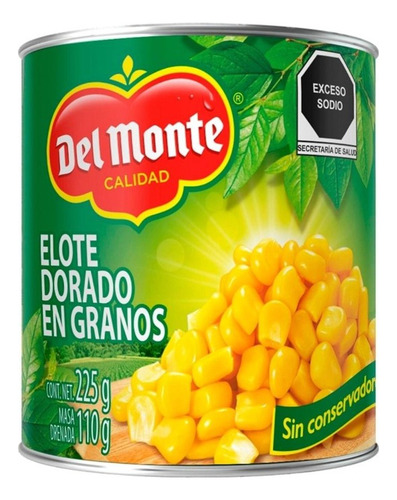 2 Pza Granos De Elote Del Monte Dorados 225 G