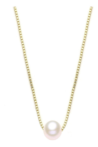 Collar De Perlas De Oro Amarillo De 14 Quilates Para Mujer,