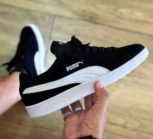 Tenis Puma Smash V2 Bdp Preto Com Branco 100% Original | Mercado Livre