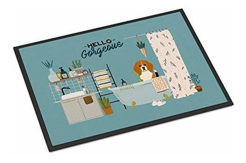 Caroline's Treasures Tricolor Beagle En Bañera Alfombrilla P