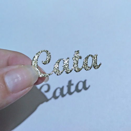 Pack Nombre 1,5 X 4 Cm - 40 Ud. Goma Eva Glitter En Cursiva