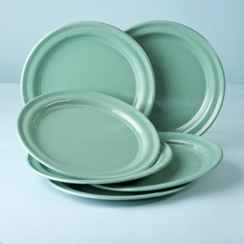 Juego De Plato Principal De Peltre, 6 Piezas Menta