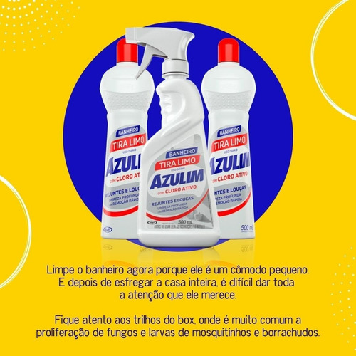 Tira Limo Azulim 500ml Gatilho Limpa Rejuntes Banheiro