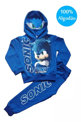 Conjunto Infantil Persnagem Sonic Exclusivo Roupa Fantasia