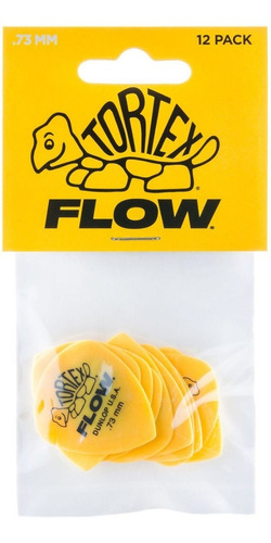 Caña Dunlop Tortex Flow Standard de 0,73 mm, 12 unidades, color amarillo