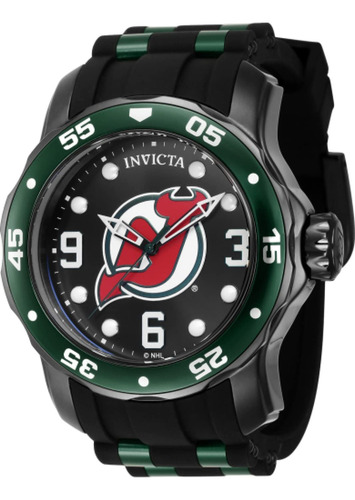 Reloj Invicta Nhl New Jersey Devils Para Hombre Con Esfera N