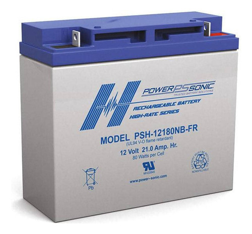 Caja Para Bateria Power Sonic Psh-12180fr 12v 21ah Agm