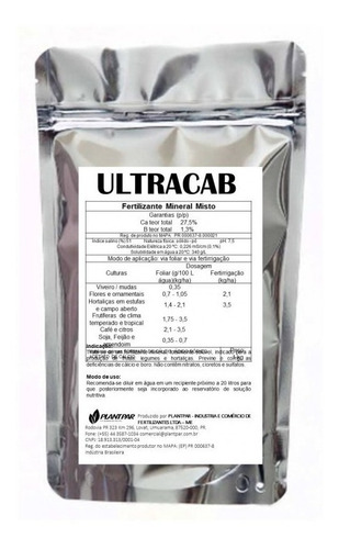 Imagem 2 de 4 de Fertilizante Mineral Cálcio + Boro Para Queima De Borda 100g