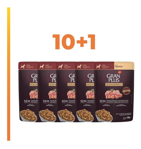 Pack Gran Plus Sobre Cachorro Sabor Pollo 100gr