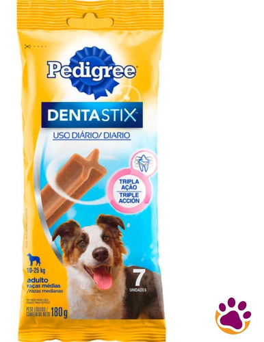 Petisco Dentastix P/ Cães Raças Médias Pedigree  180g 7 Un