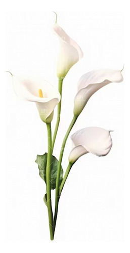 Flor Plástica Decorativa Tulipan Blanco 65cm