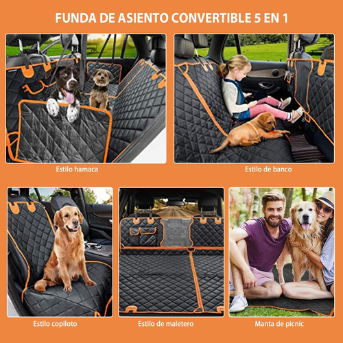 Funda De Carro Protector Cubre Asiento Mascota De Auto 5 En1