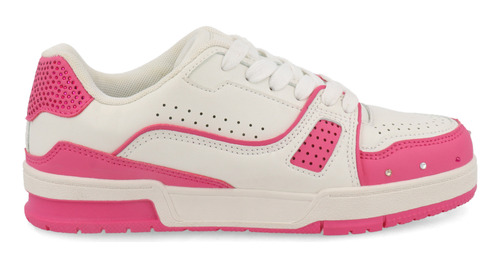 Tenis Urbano Trender Color Rosa Decorado Brillo Para Mujer