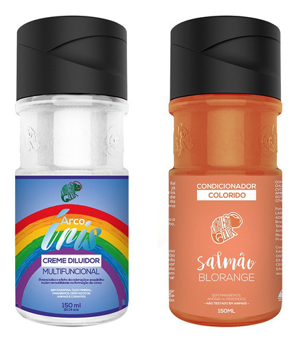 Kit Salmão E Diluidor Arco Iris 150ml Kamaleão Color Tom Blorange