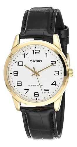 Reloj Casio Mtp-v002gl Carcasa Acero Malla Cuero Wr Gemma