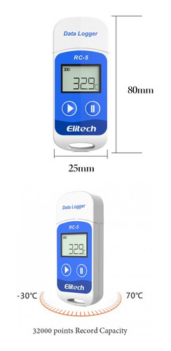 Data Logger Usb Temperatura Para Cadena De Frio Rc-5 Elitech
