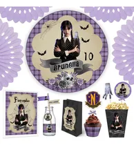 Comprar Kit Imprimible Merlina Addams Wednesday + Banner Circular