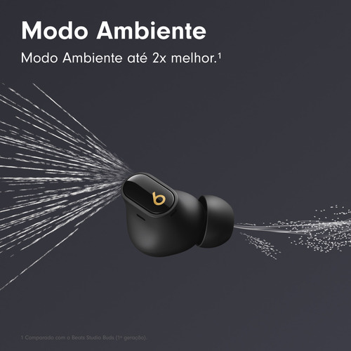 Beats Studio Buds + O autêntico fone sem fio com cancelamento de ruído – Preto e Dourado