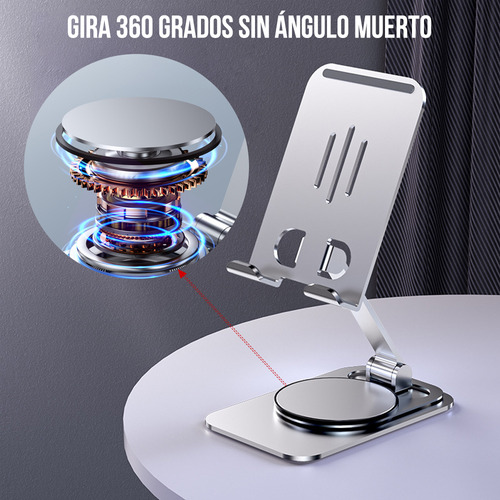 2 Pcs Soporte Base Para Celular Escritorio Rotación Plegable